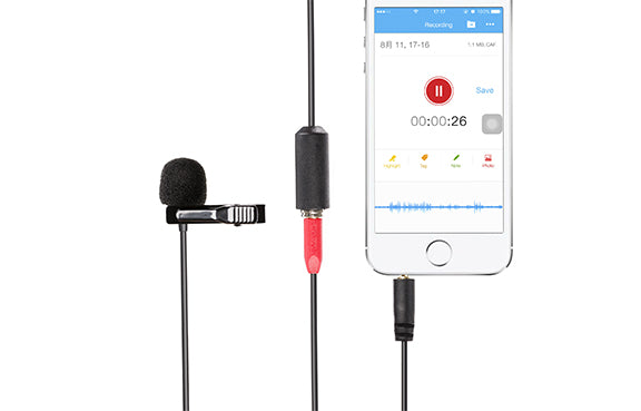 Saramonic Lavalier Clip-On Microphone for Smartphone with 4M Extension Cable Professional Video Microphone (SR-LMX1+)
